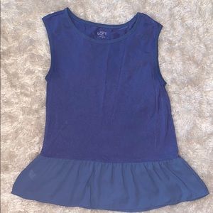 LOFT Blue Peplum Tank